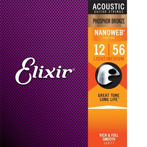 Elixir Acoustic Nanoweb Phosphore Bronze 16077 medium light