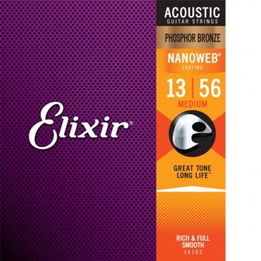 Elixir Acoustic Nanoweb Phosphore Bronze 16102 medium