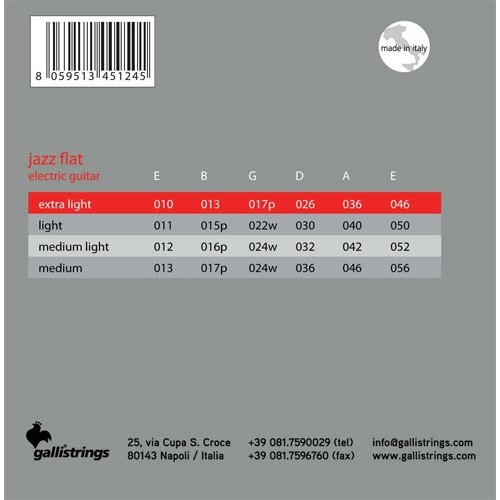 Galli Jazz flat JF1046 extra light Cordes guitare électrique