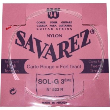 Savarez Carte Rouge SOL-3ème 523R tension forte - Pack 5