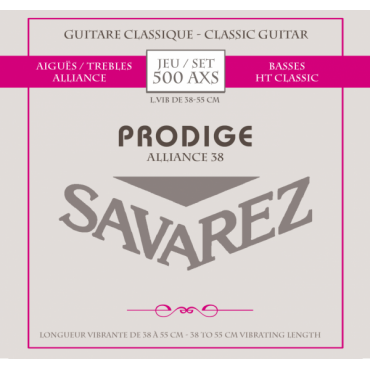 Jeu Guitare classique 1/4-1/2 SAVAREZ 500AXS Prodige alliance 38
