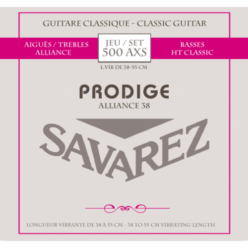 Jeu Guitare classique 1/4-1/2 SAVAREZ 500AXS Prodige alliance 38