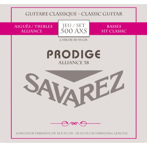 Jeu Guitare classique 1/4-1/2 SAVAREZ 500AXS Prodige alliance 38