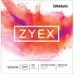 Jeu D'addario Zyex Violon avec Ré Argent 4/4 Medium