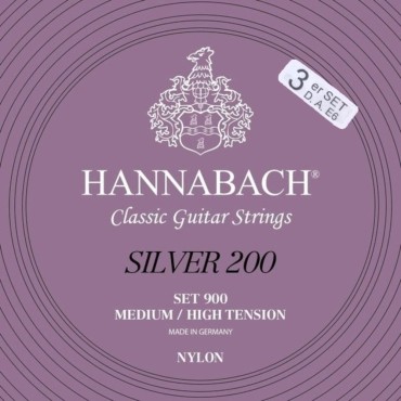 Hannabach Silver 200 set 900MLT medium / high tension lot de 3 cordes graves