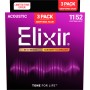 Elixir Acoustic NanoWeb Bronze 16538 custom light - Pack 3